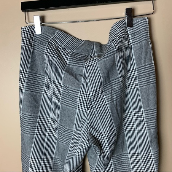 [Zara] Black & White Houndstooth Print Wide Leg Career Pants - Picture 7 of 7